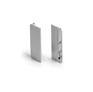 Universal external end cap. Aluminium.Overlapping design 1 mm. 